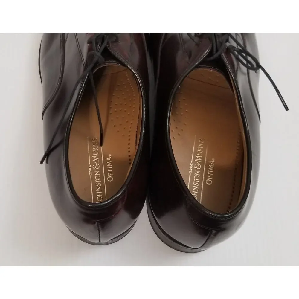 Johnston & Murphy MELTON Burgundy Cap Toe Calfskin Oxford Shoe Size 7.5 USA Made